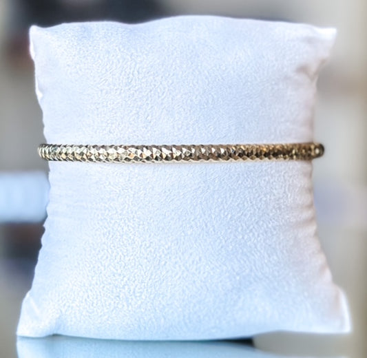 10K Yellow Gold Textured Flexible Bangle