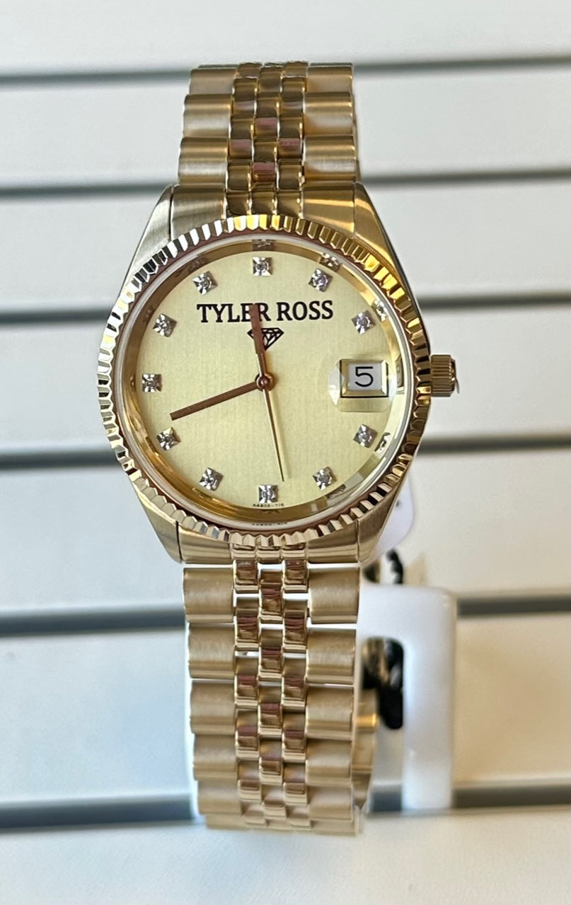 Tyler Ross Swiss Quartz Ladies Yellow Stainless Watch