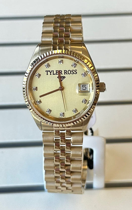 Tyler Ross Swiss Quartz Ladies Yellow Stainless Watch