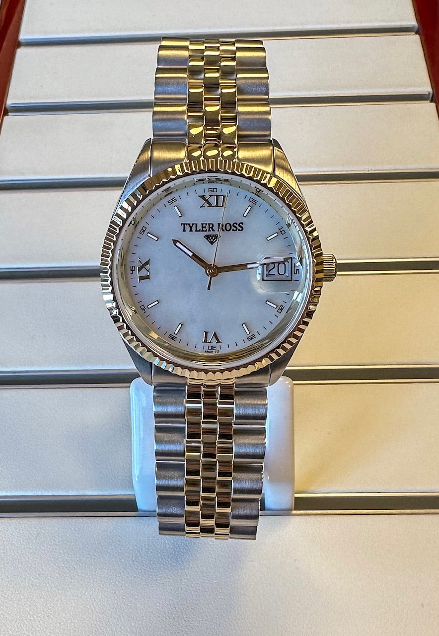 Tyler Ross Swiss Quartz Mens Two-Tone Stainless Watch