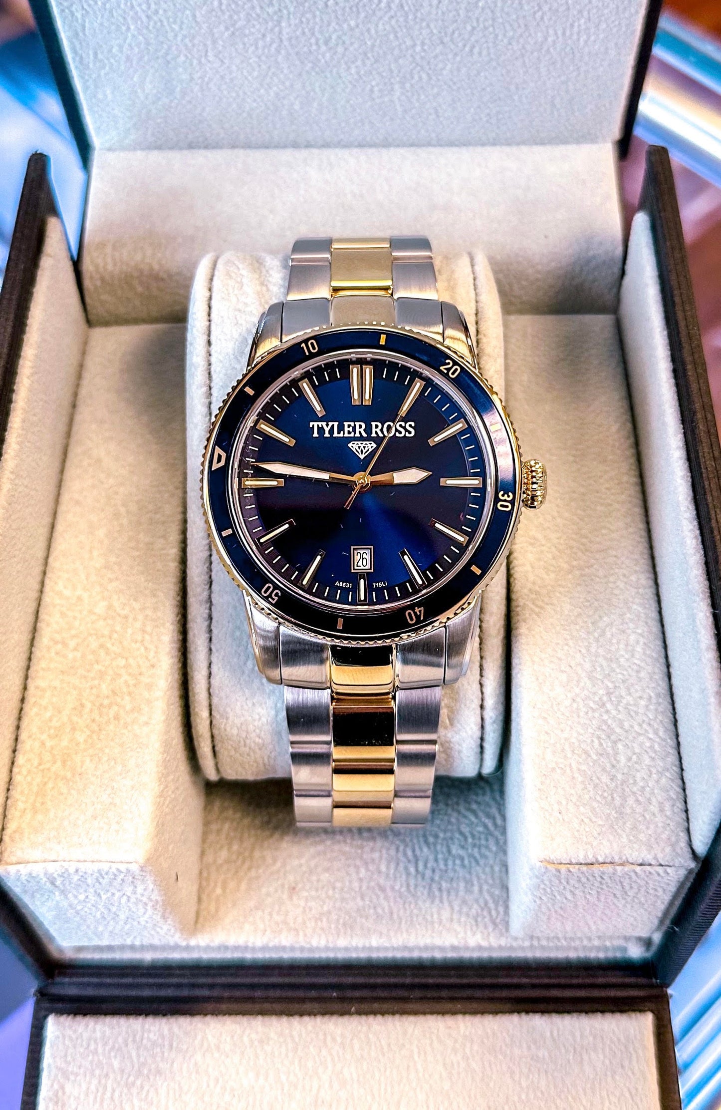 Tyler Ross Swiss Quartz Mens Two-Tone Stainless Watch