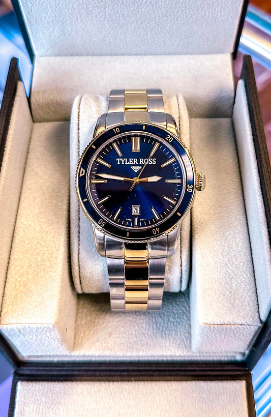 Tyler Ross Swiss Quartz Mens Two-Tone Stainless Watch