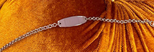 Sterling Silver Children's Plain Bar ID Bracelet