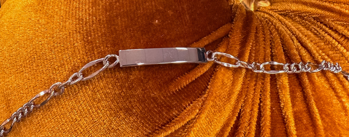 Sterling Silver Children's Sterling Silver Figaro ID Bracelet