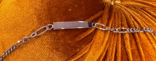 Sterling Silver Children's Sterling Silver Figaro ID Bracelet
