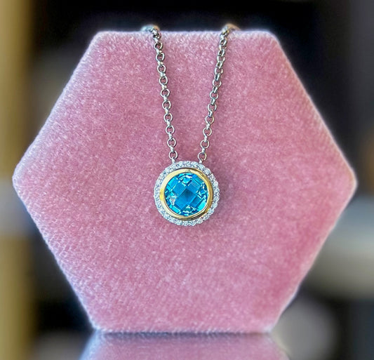 Eleganza Diamond & Blue Topaz Necklace